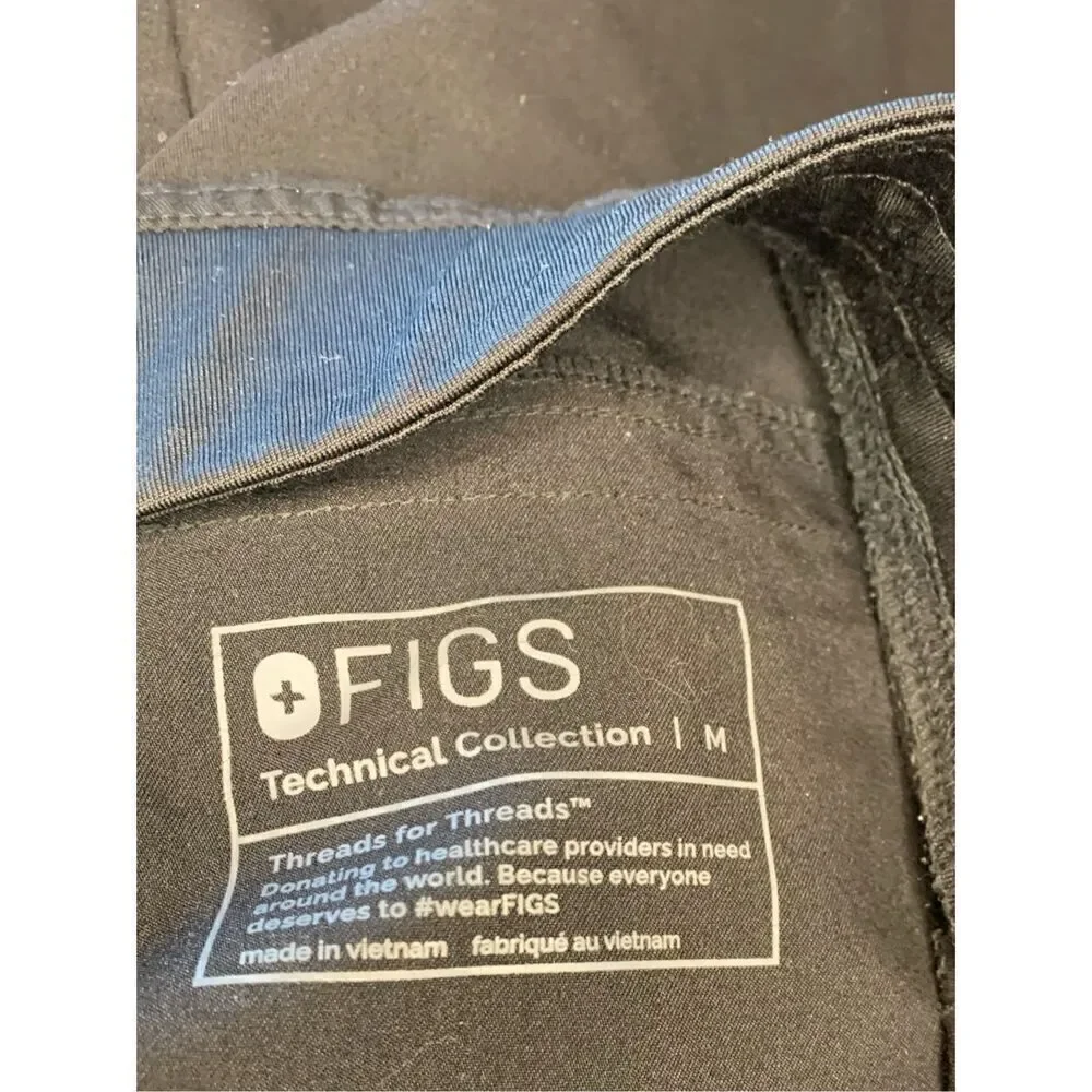 FIGS Scrub Pants Men's Technical Collection Double Pocket T2001 Black M Scrub